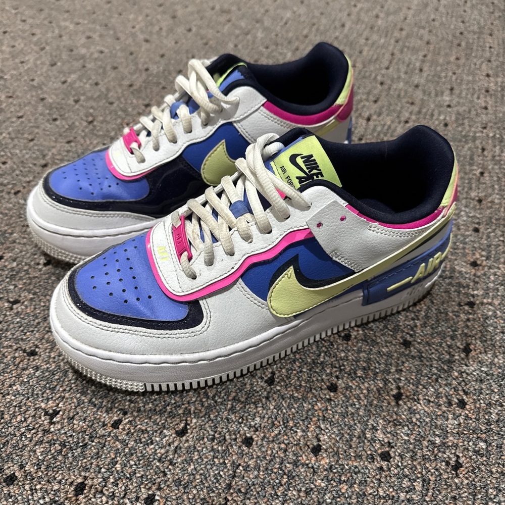 Nike Air Force 1 Shadow "White Sapphire / Barely Volt" - Women's 7.5